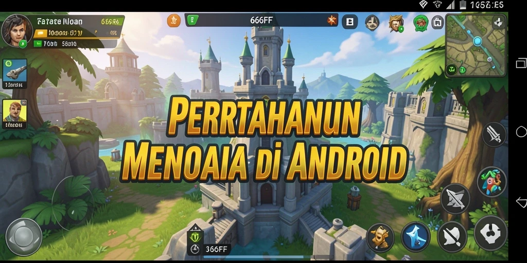 Tampilan menara dan musuh dalam gameplay Tower Defense yang intens.