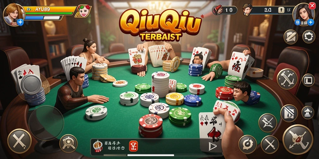 Tampilan utama AYU89 menampilkan keseruan permainan QiuQiu yang mendebarkan.