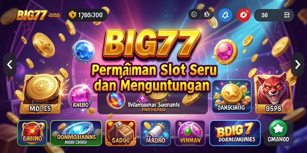 Tampilan gameplay slot BIG77 yang menarik dan penuh warna.