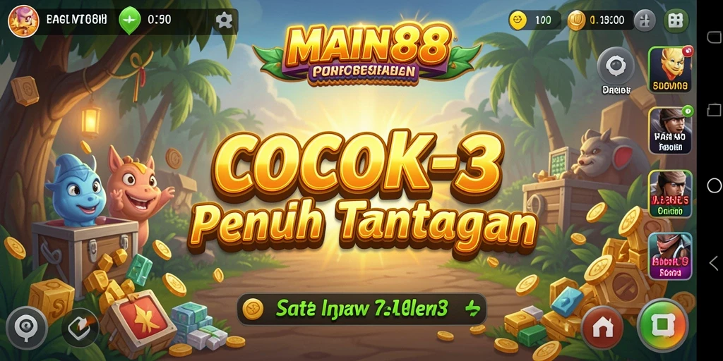 Tampilan screenshot utama MAIN88 yang menampilkan gameplay Match-3 yang seru.
