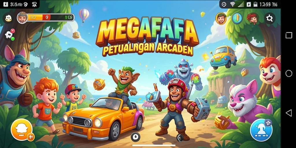 Screenshot MEGAFAFA menampilkan gameplay yang penuh aksi dan keseruan arcade.